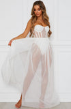 Sexy Women Boho Retro See-through Bodycon Spaghetti Strap Long Dress Elastic High Waist Party Summer Beach Bodysuit Sundress