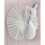 HULIANFU Swan Doll Stuffed Toys Wall Art Decor Golden Crown 3D Swan Wall Hanging Girl Bedroom Decoration Wedding Birthday Party Supplies