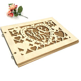HULIANFU Wedding Guest book A4 Size with 20/30 Pages Personalized Signature Guestbook Custom Wood DIY Photo book Signature Wedding Hot