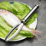 HULIANFU Kitchen accessories Stainles Fish Scales Scraping Graters Fast Remove Fish Cleaning Peeler Scraper Fish bone tweezers tool gadge