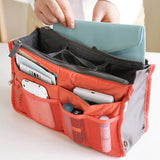 HULIANFU Organizer Insert Bag Women Nylon Travel Insert Organizer Handbag Purse Large liner Lady Makeup Cosmetic Bag Cheap Female Tote