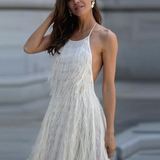 Fringed Sexy Summer Hoodies Women Backless Sleeveless Elegant Solid Hanging Neck Casual Party Girl Sweatshirt Fashion Robe Femme