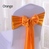 HULIANFU Wedding Satin Chair Sashes Party Chairs Bands Gold Pink Chair Knot Cover Decoration Chairs Bow For Chair Decoration Banquet