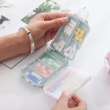 HULIANFU Pill Box Wheat Sealed 8 Grids Pill Container Organizer Health Care Drug Travel Divider 7 Day Pill Storage Bag Travel Pill Cases