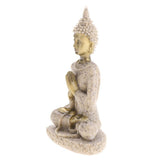 HULIANFU MagiDeal The   Sandstone Meditation Buddha Statue Sculpture Handmade Figurine Meditation Miniatures Ornament Statue Home D#3