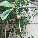 HULIANFU New Glass Cat Pattern Wind Chime Bell Japenese Home Garden Hanging Decor DIY Gift