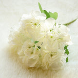 HULIANFU 2023 5 Head Hydrangea Artificial Flowers Bouquet White Small Silk Fake Flowers Floral Faux Flowers Blue Wedding Home Party Decoration