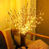 HULIANFU The Light Garden Floral LED Willow Branch Lamp Battery-Operated 20 Bulbs For Home Christmas Party Garden Decoration