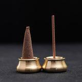 HULIANFU Lychee Life 1pc Bowl Shape Brass Incense Burner Holder for Incense Stick Incense Base Living Room Decoration