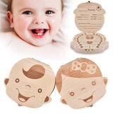 HULIANFU Tooth Box  English Italy Spanish Portuguese PolandTurkey Dutch Greece Wood Storage Box For Baby Organizer  Box For  Milk Teeth