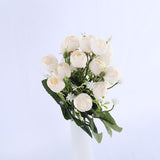 HULIANFU 2023 white mini silk rose artificial flowers for wedding decoration bride fake flower bouquet diy home decor art accessories for vase