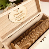 HULIANFU Personalized Wedding guest book with hearts,Custom name and date Wooden Keepsake box,rustic engrave wedding guest book