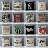 HULIANFU Popular phrase words letters printed couch cushion home decorative pillows 45x45cm square cushions without core "Love you more"