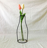 HULIANFU Retro Iron Line Flowers Vase Metal Plant Holder Modern Solid Home Decor Nordic Styles Iron Vase