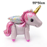 HULIANFU Pink Pony Horse Balloons Helium Unicorn Foil Balloon Kids Toys Wedding Birthday Baby Shower Animal Party Decoration Supplies