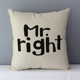 HULIANFU Popular phrase words letters printed couch cushion home decorative pillows 45x45cm square cushions without core "Love you more"