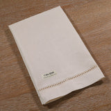 HULIANFU TL003 : 2 pieces/set 55% linen 45% cotton guest towels with drawn thread embroidery edge