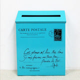 HULIANFU Vintage Villa Town Galvanized Iron Post Mailbox Letterbox Postbox Newspaper Magazines Holder Box Catcher Guard