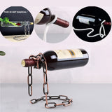 HULIANFU   YES Magic Metal Hanging Suspension Chain Wine Racks European Retro Creative Handmade Restaurant Bar Stand Bracket Display Stand