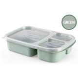 HULIANFU Japanese Lunch Boxs Leak-Proof 3 Grid With Lid Camping Picnic Portable Plastic Food Fruit Storage Container Bento Box For Kids
