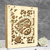 HULIANFU Wedding Guest book A4 Size with 20/30 Pages Personalized Signature Guestbook Custom Wood DIY Photo book Signature Wedding Hot