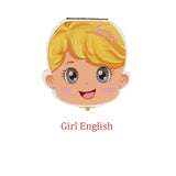 HULIANFU Tooth Box Poland English dutch Spanish Russian French GermanText Baby Boy Girl Wood Case Save Milk Teeth Organizer Holder