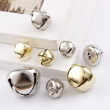 HULIANFU 2023 12/13/15/20/25/30mm Gold/White K Iron Water Plated Christmas Cross Bells Pendant Handmade Party DIY Crafts Accessories