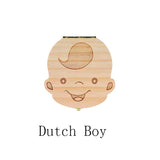 HULIANFU Tooth Box Poland English dutch Spanish Russian French GermanText Baby Boy Girl Wood Case Save Milk Teeth Organizer Holder