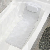 HULIANFU Non Slip BathTub Mat Suction Cup Bath Tub Pillow Long SPA Pillows Neck Cushion Hangable Bathroom Accessories Dropshipping