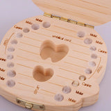 HULIANFU Tooth Box  English Italy Spanish Portuguese PolandTurkey Dutch Greece Wood Storage Box For Baby Organizer  Box For  Milk Teeth