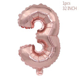 HULIANFU Rose Gold Wedding Birthday Party Balloons Happy Birthday Letter Foil Balloon Baby Shower Anniversary Event Party Decor Supplies