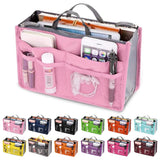 HULIANFU Organizer Insert Bag Women Nylon Travel Insert Organizer Handbag Purse Large liner Lady Makeup Cosmetic Bag Cheap Female Tote