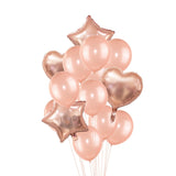 HULIANFU Rose Gold Confetti Baloons Foil Champagne Star Balloon Wedding Latex Ballon globos BabyShower Birthday Party Decoration Supplies