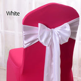 HULIANFU Wedding Satin Chair Sashes Party Chairs Bands Gold Pink Chair Knot Cover Decoration Chairs Bow For Chair Decoration Banquet