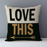 HULIANFU Popular phrase words letters printed couch cushion home decorative pillows 45x45cm square cushions without core "Love you more"