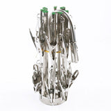 HULIANFU Laundry 16 pegs Folding Clip Hanger Clothes Clothespin Socks Underwear Airer Dryer Drying Stainless steel Silver