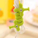 HULIANFU Kawaii Cartoon Animal Cord Winder Winding Line Data Cable Wire Storage Organizer Line Fixer Holder Headset Cord Protector 1PC