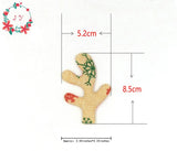 HULIANFU 2023 50pcs/lot Glitter Reindeer Antlers Gold Silver Red Fawn fabric W/ Sponge Padded Buckhorn applique for Christmas decor,Craft DIY