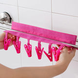 HULIANFU Multifunctional Cloth Hanger Drying Rack Foldable Bathroom Travel Clothespin 6 Clips Hanger Clothes Towel Socks Storage Hanger