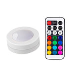 HULIANFU Wireless LED Under Cabinet Light Dimmable Touch Sensor RGB LED Puck Lights For Cupboard Wardrobe Stair Closet Hallway Night Lamp