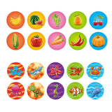 HULIANFU Round Multicolor Fun 10 Pcs Cute Panda Child DIY Scrapbook Kids Stamp Cartoon Rubber Stamps Scrapbooking Reward Toy