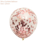 HULIANFU Rose Gold Confetti Baloons Foil Champagne Star Balloon Wedding Latex Ballon globos BabyShower Birthday Party Decoration Supplies