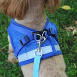 HULIANFU Vest Harness Leash Adjustable Mesh Vest Dog Harness Collar Chest Strap Leash Harnesses With Traction Rope XS/S/M/L/XL
