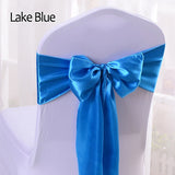 HULIANFU Wedding Satin Chair Sashes Party Chairs Bands Gold Pink Chair Knot Cover Decoration Chairs Bow For Chair Decoration Banquet