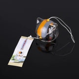 HULIANFU New Glass Cat Pattern Wind Chime Bell Japenese Home Garden Hanging Decor DIY Gift