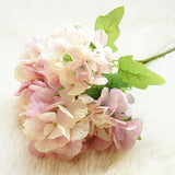 HULIANFU 2023 5 Head Hydrangea Artificial Flowers Bouquet White Small Silk Fake Flowers Floral Faux Flowers Blue Wedding Home Party Decoration