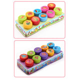 HULIANFU Round Multicolor Fun 10 Pcs Cute Panda Child DIY Scrapbook Kids Stamp Cartoon Rubber Stamps Scrapbooking Reward Toy