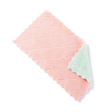 HULIANFU Microfiber Double-Sided Strong Absorbent Soft Scouring Pad Kitchen Cleaning Rag Non-Stick Oil Rag Dry and Wet Rag Kitchen Towel