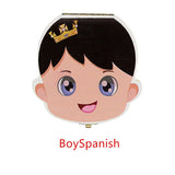 HULIANFU Tooth Box Poland English dutch Spanish Russian French GermanText Baby Boy Girl Wood Case Save Milk Teeth Organizer Holder