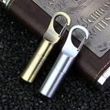 HULIANFU Mini Compact Kerosene Lighter Key Chain Hang Buckle Gasoline Lighter Inflated Keychain Oil Petrol Lighter
